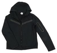 Tmavošedá propínací tech fleece mikina s logem a kapucí Nike
