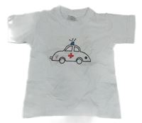 Bílé tričko s autem 