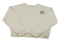 Béžová crop mikina s logom DKNY