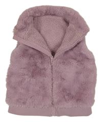 Lila kožešinová zateplená vesta Dunnes