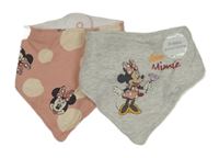 Nové - 2set - 2x Slinták s Minnie - šedý + růžový Disney