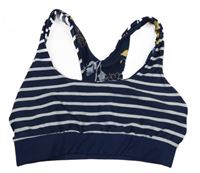 Tmavomodro-bílá pruhovaná oboustranná plavková lambáda