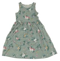 Zelené šaty so zvieratkami H&M