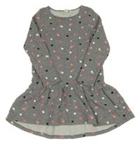 Šedé puntíkaté teplákové šaty H&M