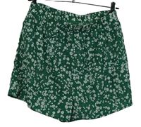 Dámské zeleno-bílé kytičkované volné kraťasy Shein 