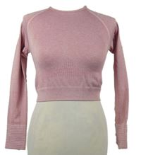 Dámské růžové sportovní elastické crop triko 