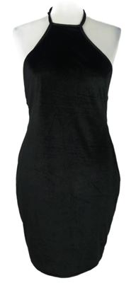 Dámské černé sametové minišaty zn. PrettyLittle Thing