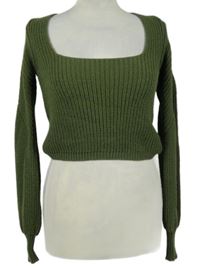 Dámský khaki crop svetr s malší Miss Selfridge 