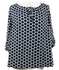 Dámská bílo-tmavomodrá puntíkovaná halenka Up2Fashion 