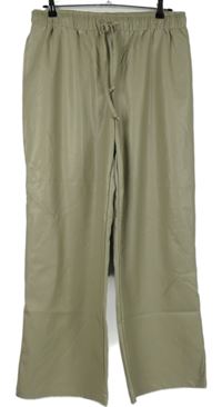 Dámské béžové koženkové široké kalhoty Asos 