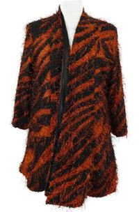 Dámský červeno-černý vzorovaný chlupatý cardigán Gerard 