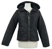 Dámská černá šusťáková zimní bunda s kapucí H&M
