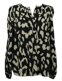 Dámska čierno-béžová vzorovaná blúzka