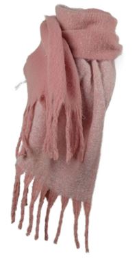 Dámska ružová tepláková šál s strapcemi Primark