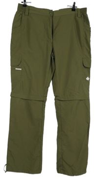 Dámské khaki šusťákové outdoorové kalhoty s kapsami Feroti 