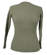 Dámský béžový žebrovaný lehký svetr se stojáčkem