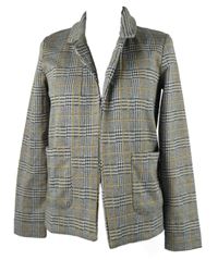 Dámsky čierno-bielo-okrový kockovaný cardigán Reserved