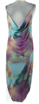 Dámské barevné vzorované dlouhé průsvitné šaty s vodou PrettyLittle Thing