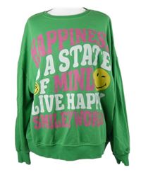 Dámska zelená mikina s nápisom a smajlíkmi Smiley World