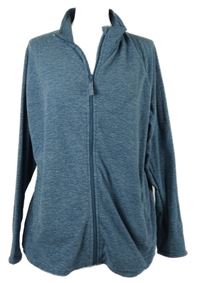 Dámská modrá melírovaná fleecová propínací mikina Janina 