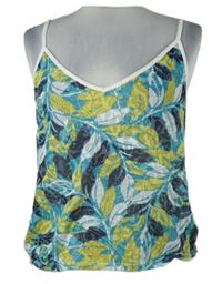 Dámský modro-zelený vzorovaný crop top M&S