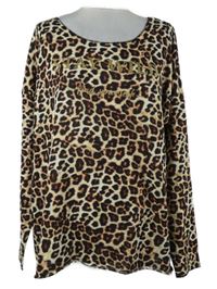 Dámský béžovo-černý vzorovaný lehký svetr s nápisem 