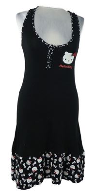 Dámska čierna kvietkovana nočná košeľa s Hello Kitty H&M
