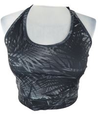 Dámsky čierno-sivý vzorovaný športový crop top F&F