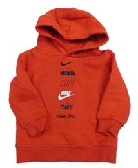 Červená mikina s logem a kapucí Nike