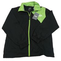 -Nové Čierno-zelená šušťáková športová bunda s písmeny