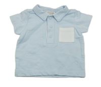 Světlemodré teplákové polo tričko s kapsou Mintini baby