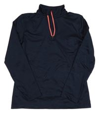 Tmavomodrá športová funkčná mikina Crivit