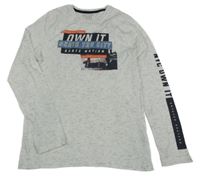 Bílé melírované triko s nápisem C&A