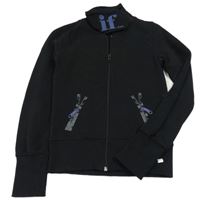 Černá propínací mikina s potiskem a písmeny