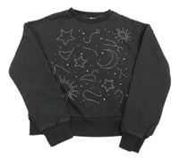 Antracitová crop mikina so souhvězdím C&A