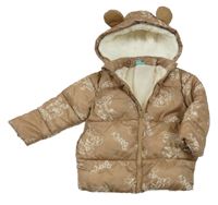 Béžová šušťáková zimná bunda s Tigrom a kapucňou Disney