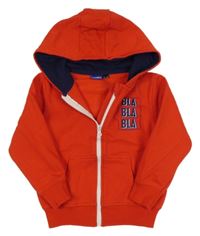 Červená prepínaci mikina s nápisom a kapucňou Lupilu