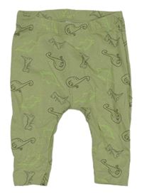 Khaki lehké tepláky s dinosaury Ergee