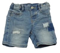 Modré riflové kraťasy s výšivkami H&M