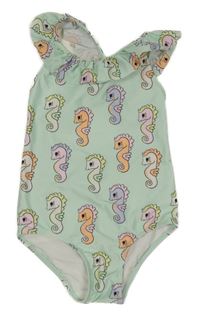 Mintové plavky s mořskými koníky 