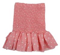 Ružový crop top s puntíky bez ramínek