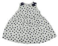 Biele bodkovaná é šaty s mašľami C&A