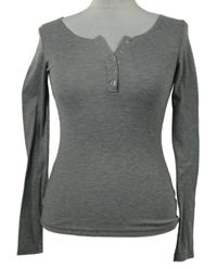 Dámske sivé rebrované crop tričko Shein