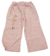 Ružové menšestrové nohavice s medvedíkom a srdiečkami Disney