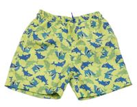 Svetlozelené plážové kraťasy so žralokmi Kiki&Koko