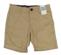 Světlehnědé plátěné chino kraťasy Matalan
