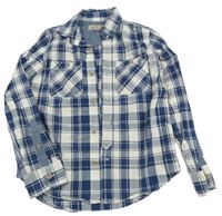 Tmavomodro-bílá kostkovaná košile H&M