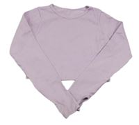 Lila rebrované športové crop tričko Primark