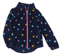 Tmavomodrá puntíkatá fleecová propínací mikina St. Bernard