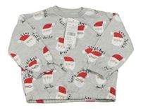 -Nové Svetlosivá mikina so Santa Clausem F&F